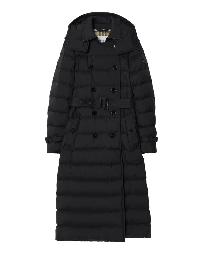 Long nylon audley puffer coat