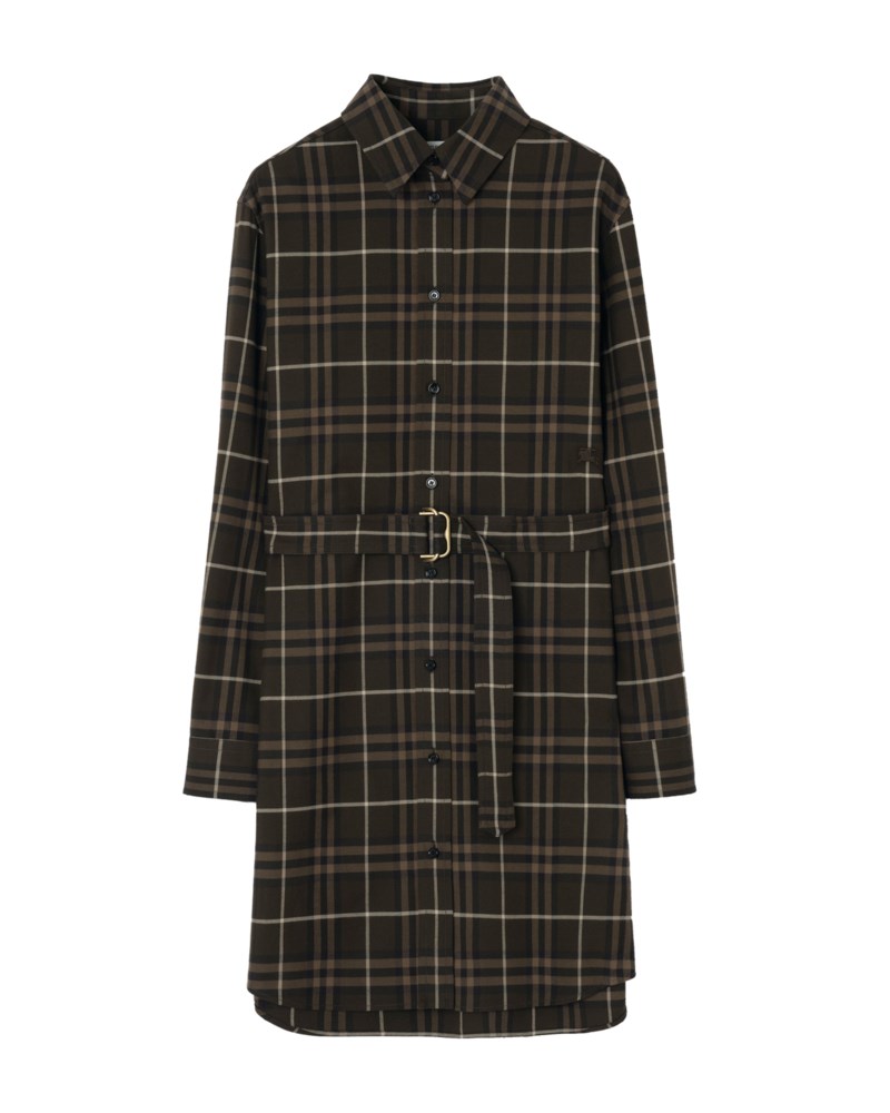 Check cotton shirt dress