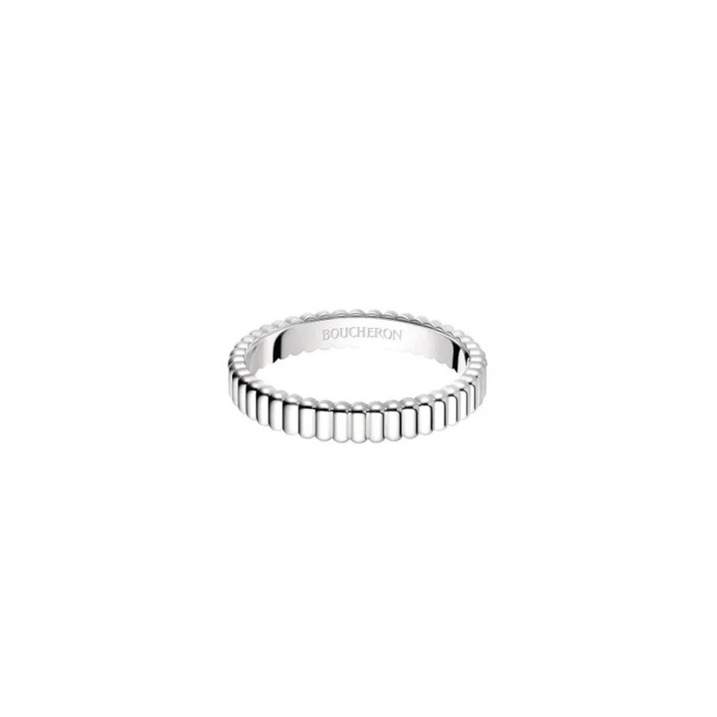 Grosgrain white gold wedding band wg