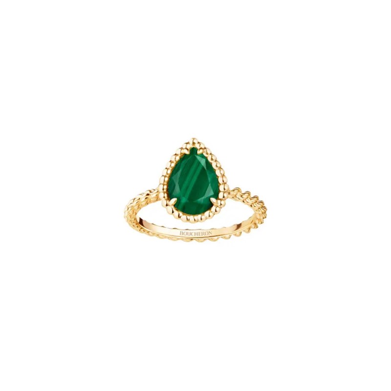Serpent bohème ring s motif malachite