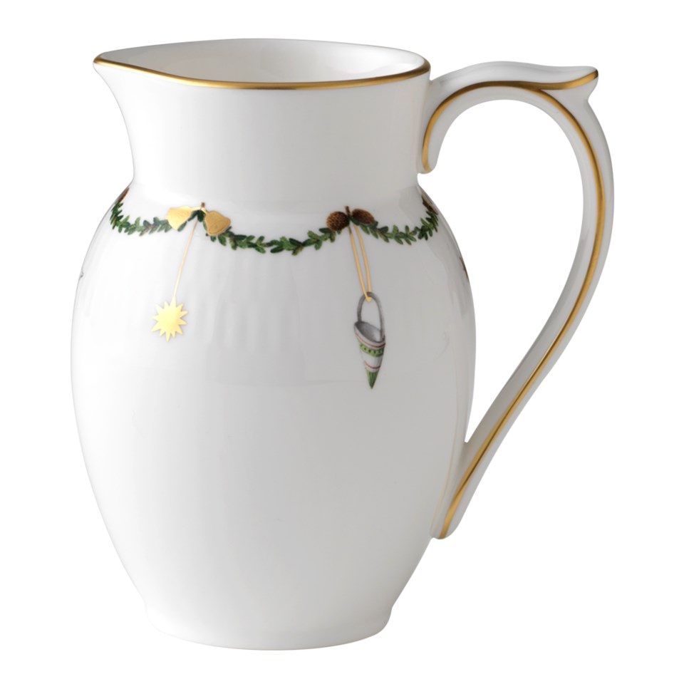 Star fluted christmas mjölkkanna röd/vit 39 cl, röd/vit från Royal Copenhagen