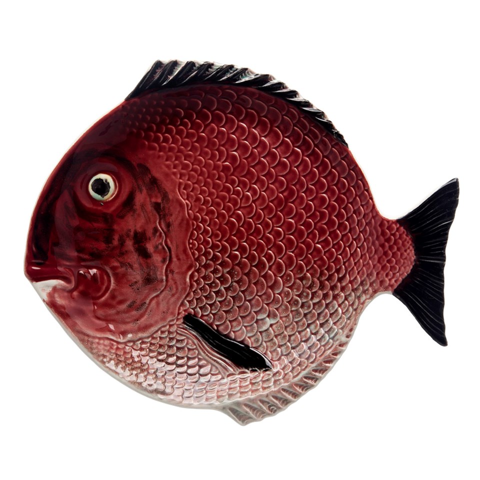 Peixes tallrik mörkröd 27.5 cm, mörkröd från Bordallo Pinheiro