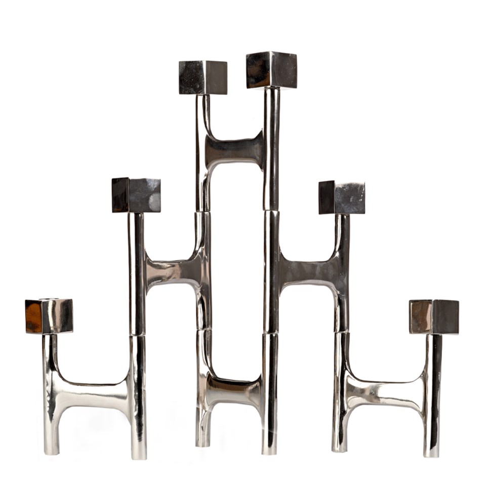 Folding ljusstake 6 ljus nickel 44x40 cm, nickel från Pols Potten