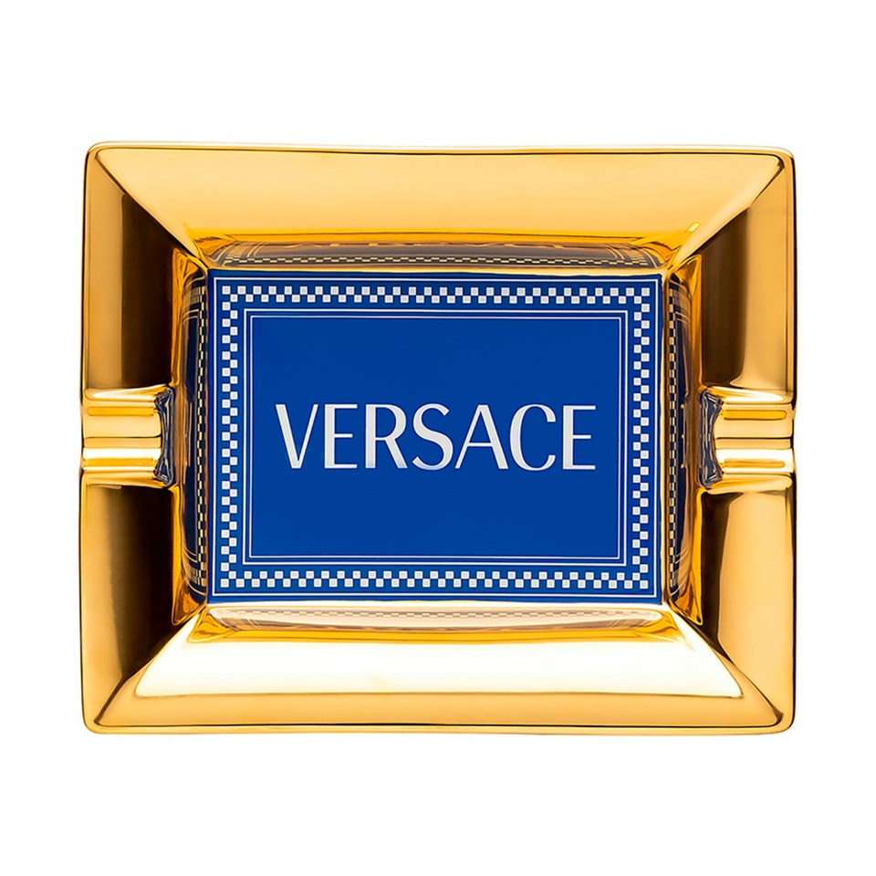 Medusa rhapsody blue askfat blå/guld 16 cm, blå/guld från Versace