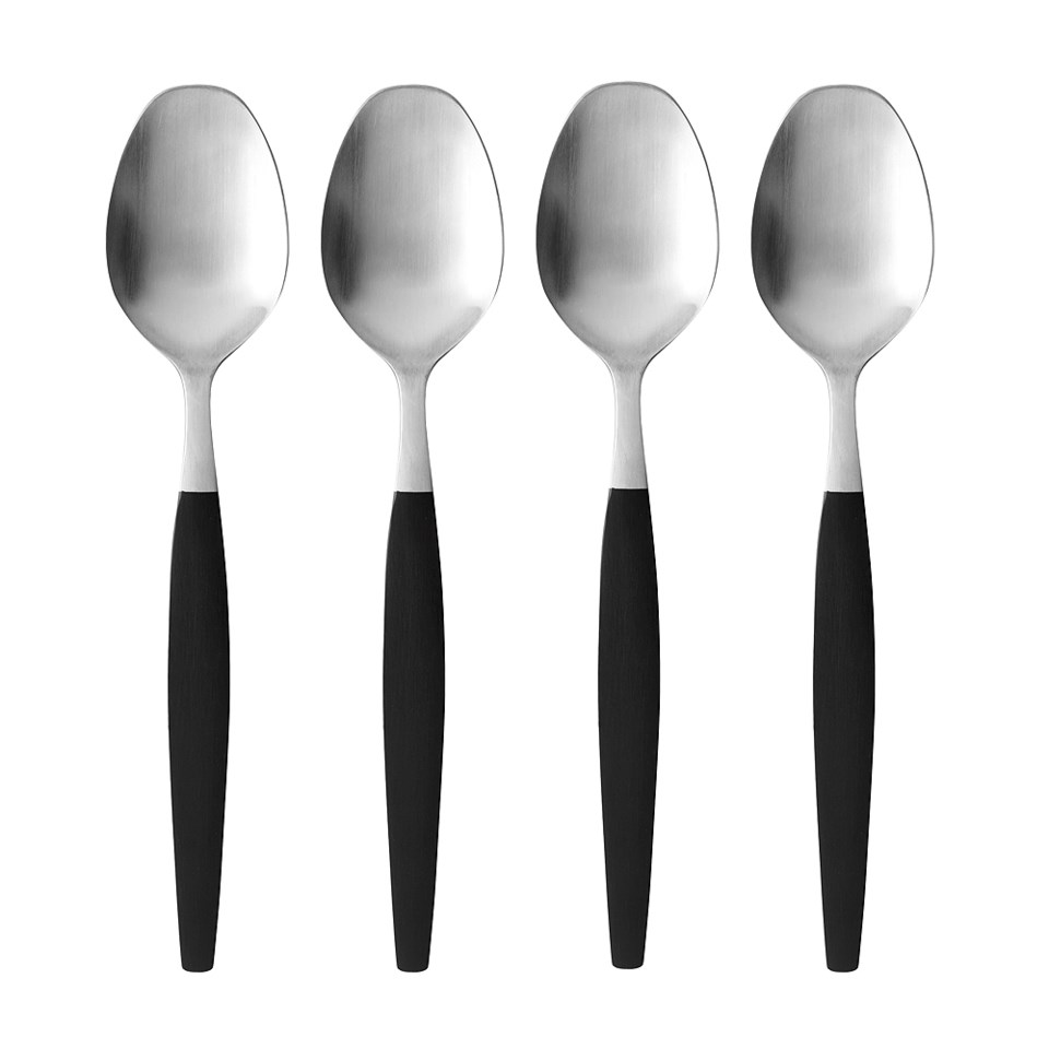 Focus deluxe dessertsked 4-pack svart/rostfritt, svart/rostfritt från Gense