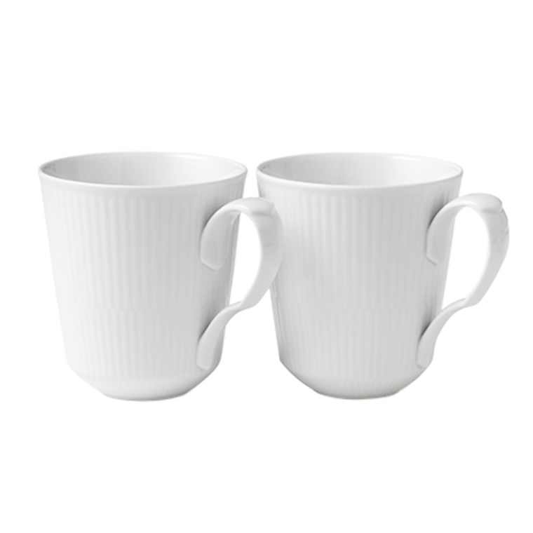 White fluted mugg 2-pack vit 37 cl, vit från Royal Copenhagen