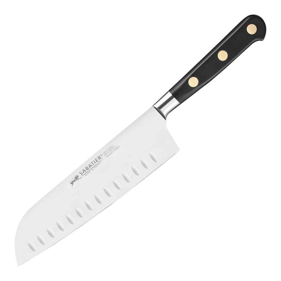 Ideal santokukniv stål/svart 18 cm, stål/svart från Lion Sabatier