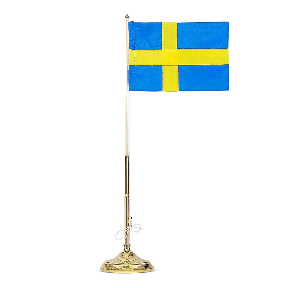 Flaggstång med flagga mässing, mässing från Skultuna