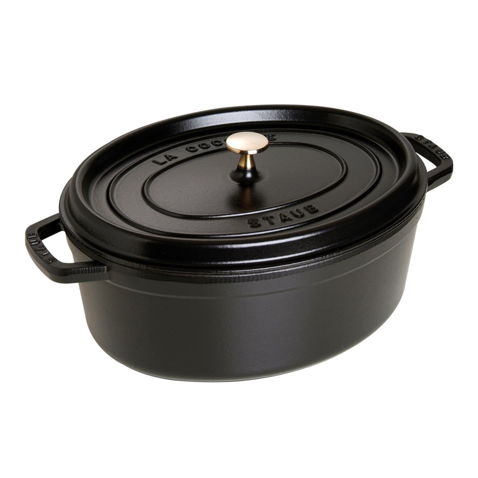 Gryta gjutjärn oval svart 6,7 l, svart från Staub