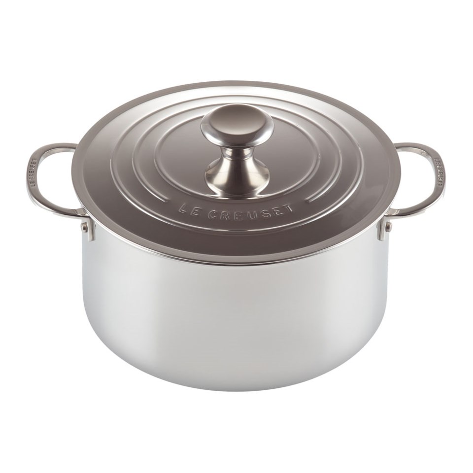 3 ply new gen gryta med lock rostfritt stål 6 l, rostfritt stål från Le Creuset