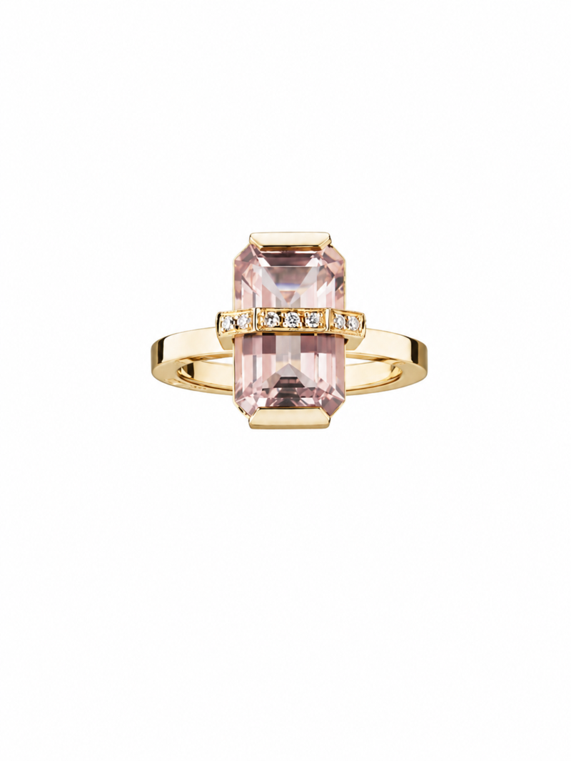 Little bend over ring morganite