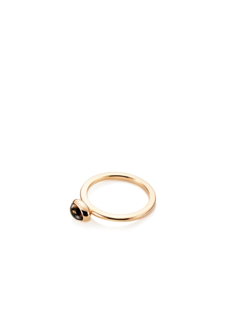 Love beads ring smokey quartz