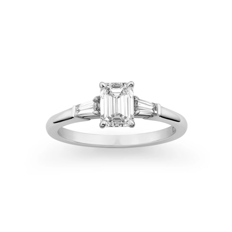 Trinity emerald engagement ring wg