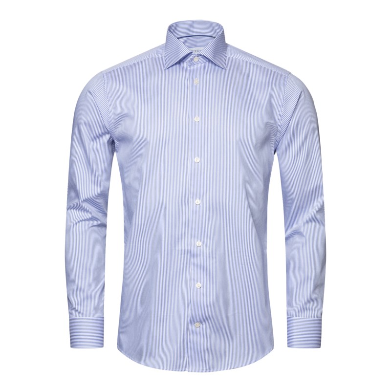 Randig skjorta slim fit ljusblå 1