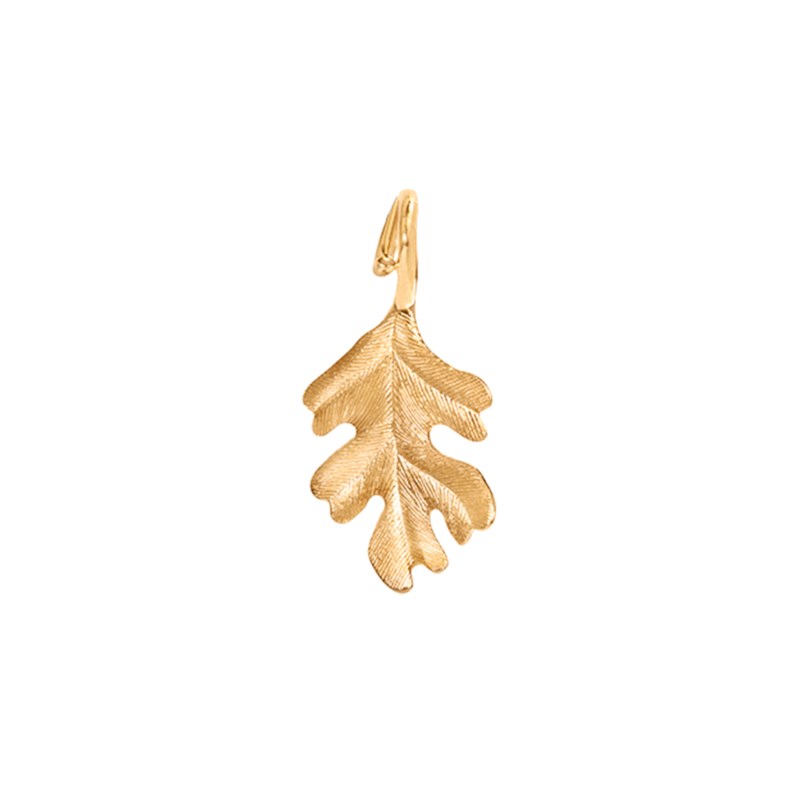 Forest oak leaf pendant medium yg