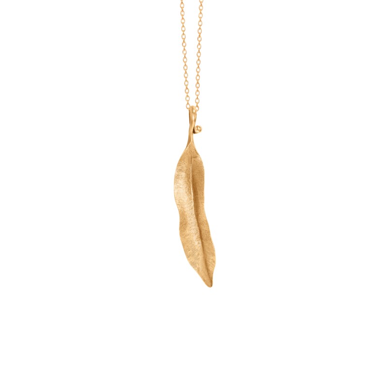 Leaves pendant small, 18k yg, längd 4,5 cm