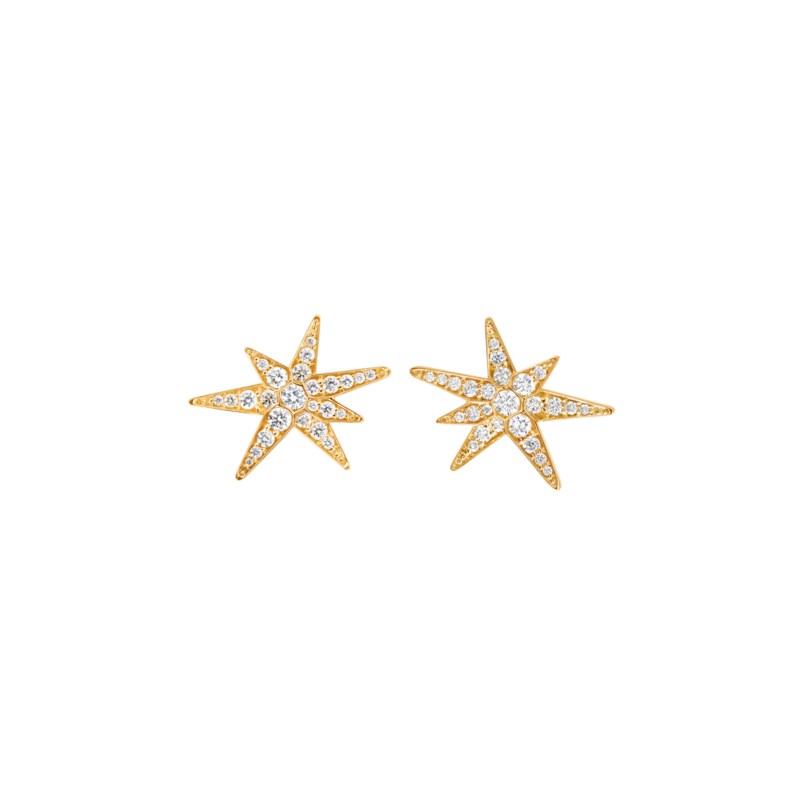 Funky stars stud earrings small yg