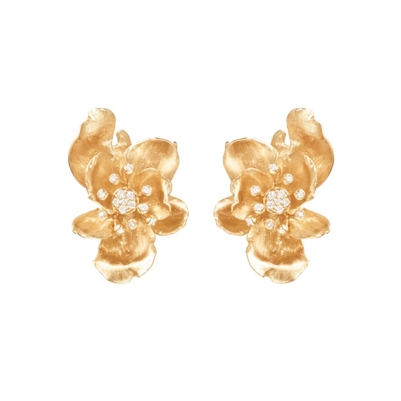 Wild rose ear 0.12ct pair
