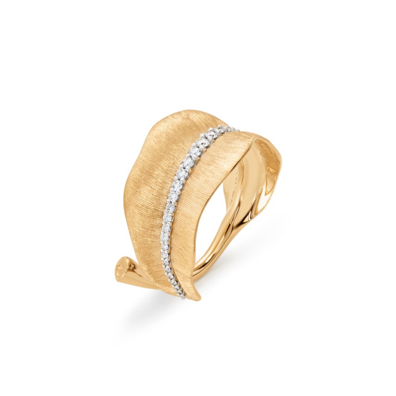 Leaves ring medium pavé
