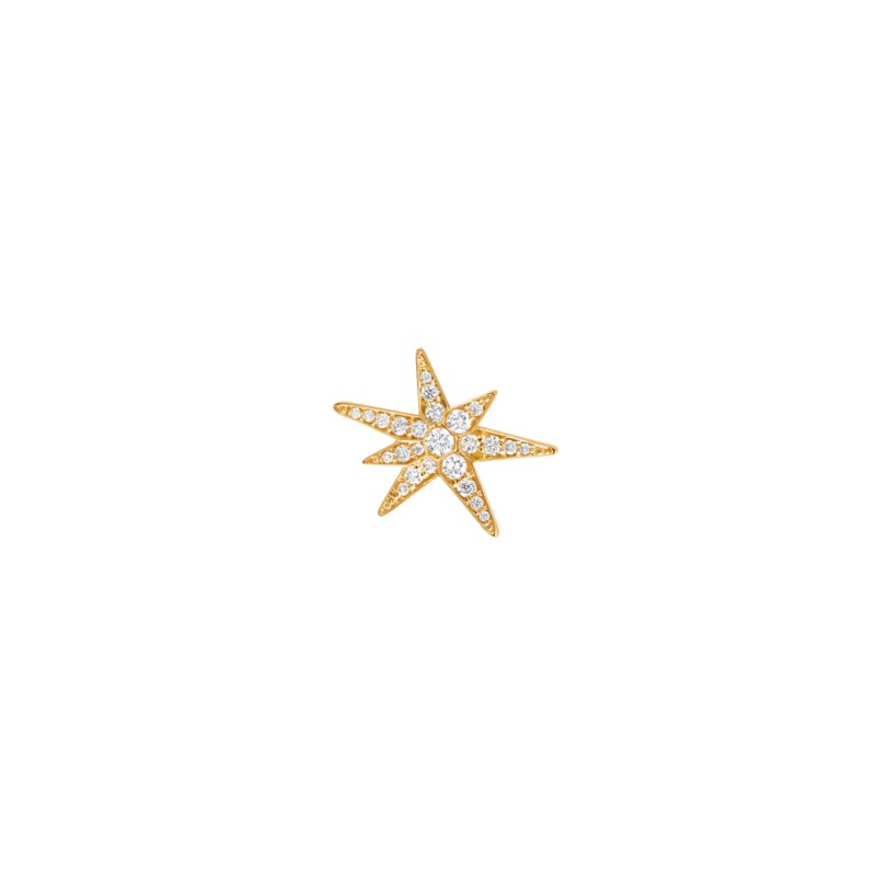 Funky stars stud earring small single yg
