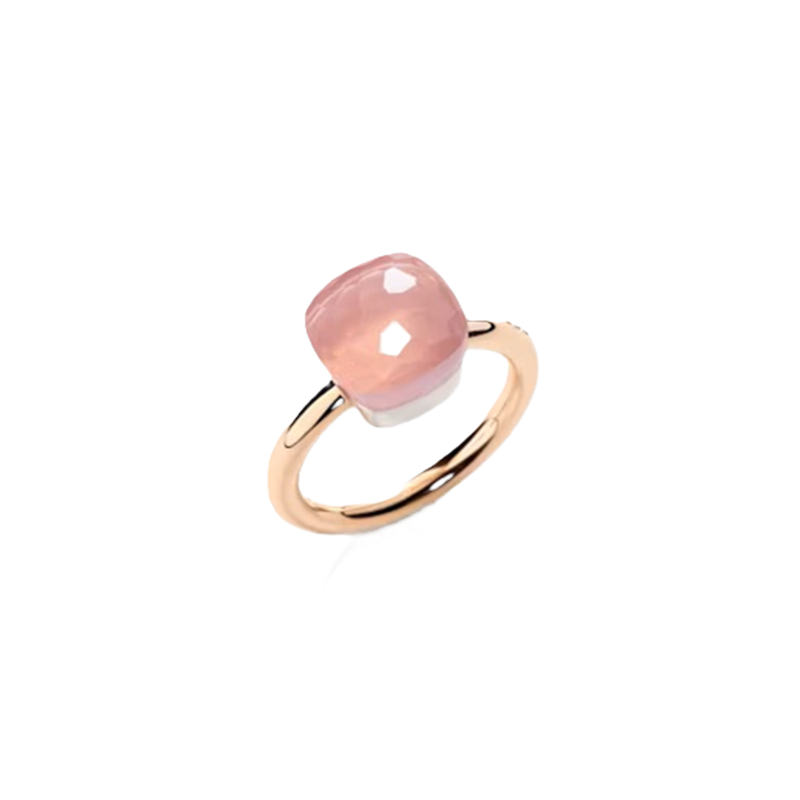 Nudo classic ring rosa quarzo