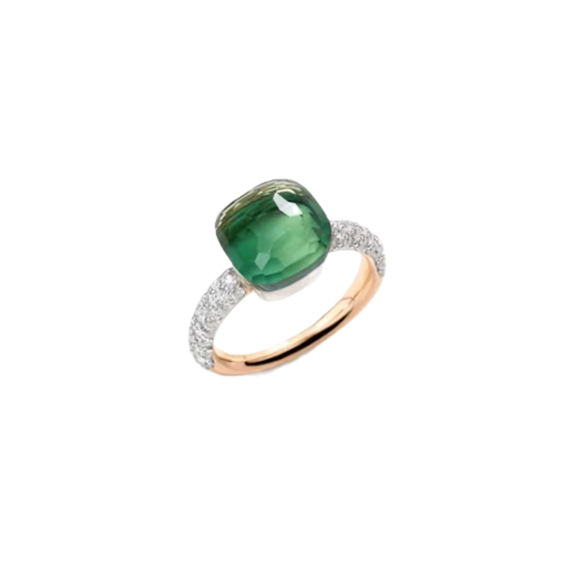 Nudo classic ring prasiolite and green agate prasiolit och grön agat