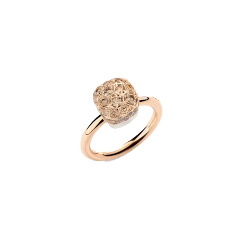 Nudo petit ring brown diamonds