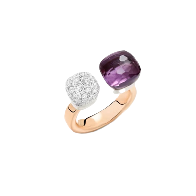 Nudo ring amethyst & pavé
